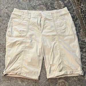 Chico's Tan Bermuda Shorts Classic Cotton Blend